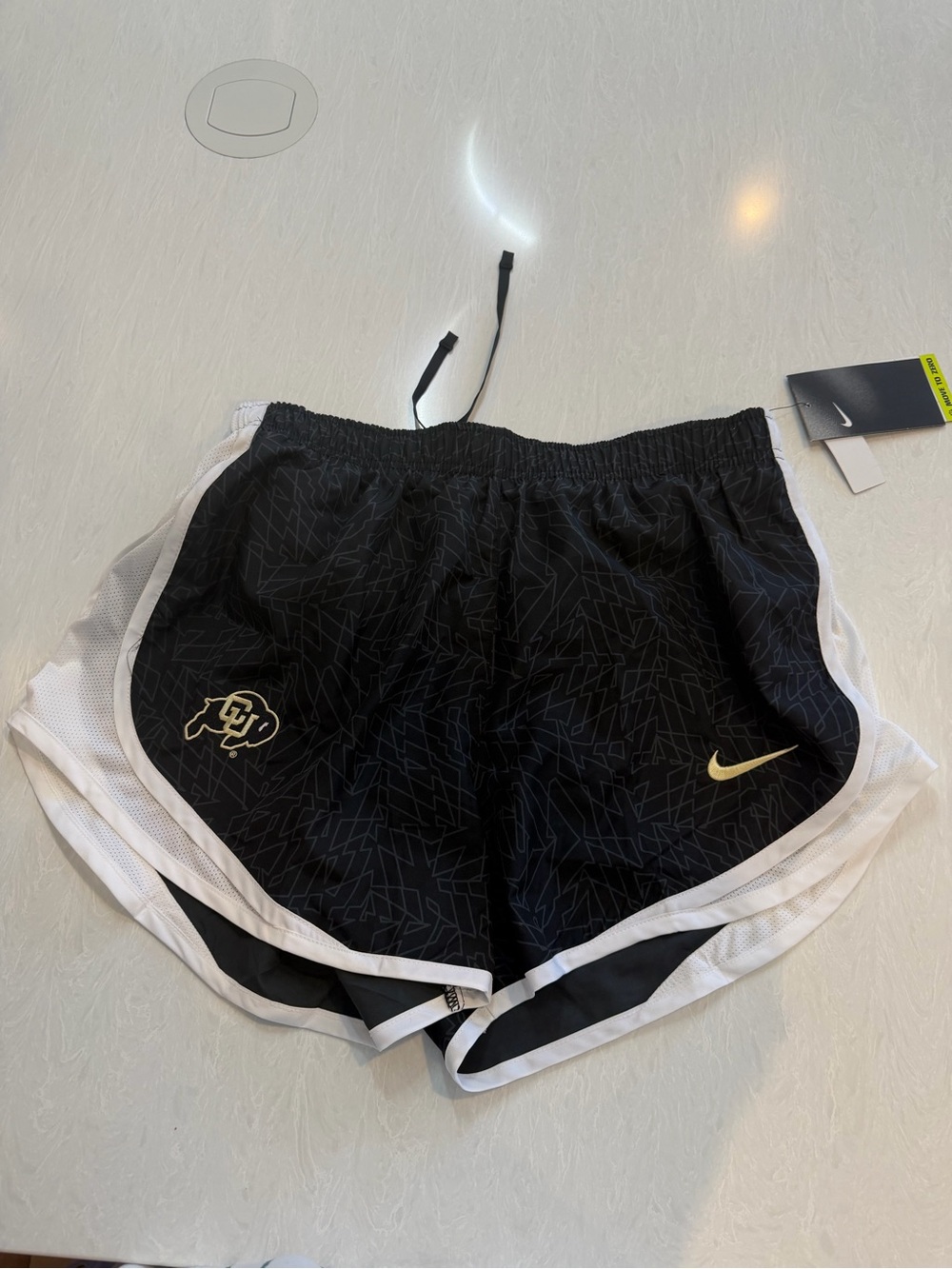 Nike Women's Black and White CU Boulder Athletic Shorts